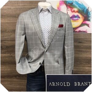 ARNOLD BRANT Mens Bamboo Blazer Sport Coat Casual Jacket Size 42L Classic Suit